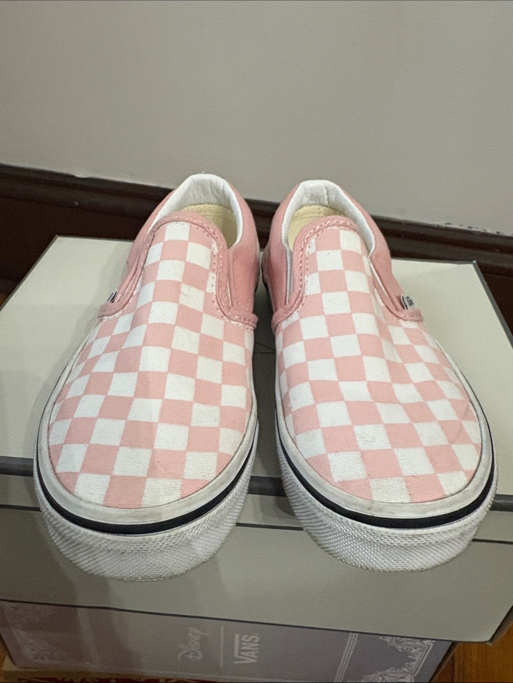 Vans Kids Slip-On Sneakers - Pink & White Checkerboard